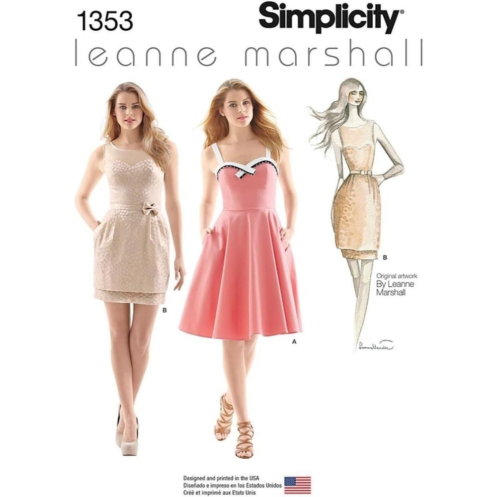 Simplicity 1353 Leanne Marshall Misses' Dresses With Skirt & Bodice Sz 4-12‎